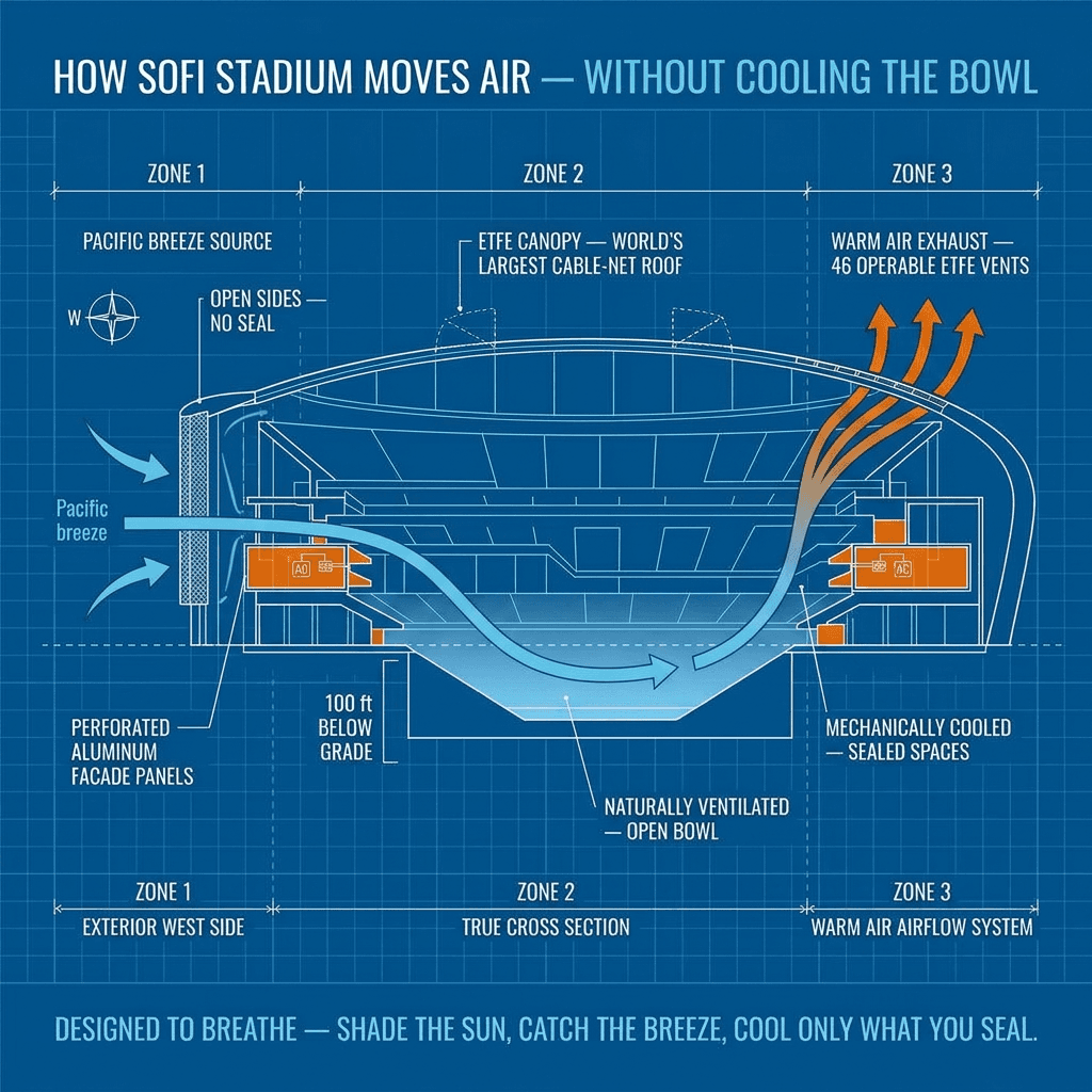 How Open-Air Stadiums Like SoFi Control Climate